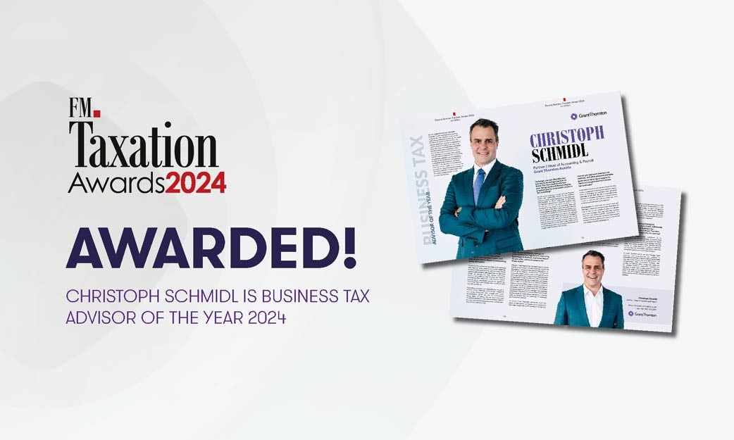 Christoph Schmidl ist "Business Tax Advisor of the Year" 2024